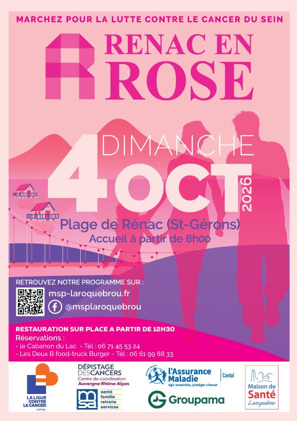 Rénac en Rose le 4 octobre 2026 à la plage de Rénac, marchez contre le cancer du sein.