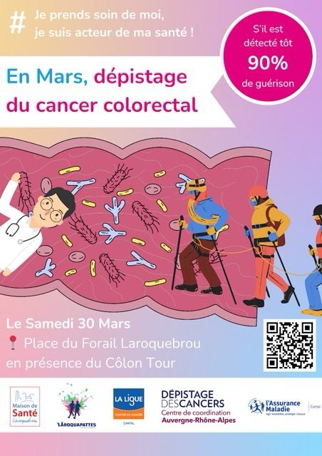 Affiche de l'évènement Mars Bleu le samedi 30 mars à Laroquebrou.